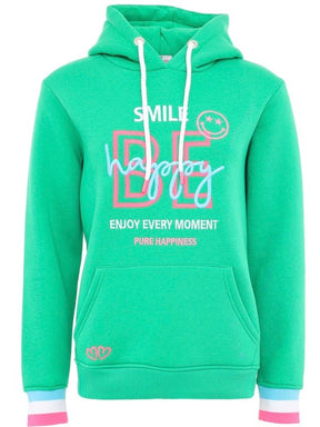 Zwillingsherz - Hoodie "Smile be Happy“ Grün