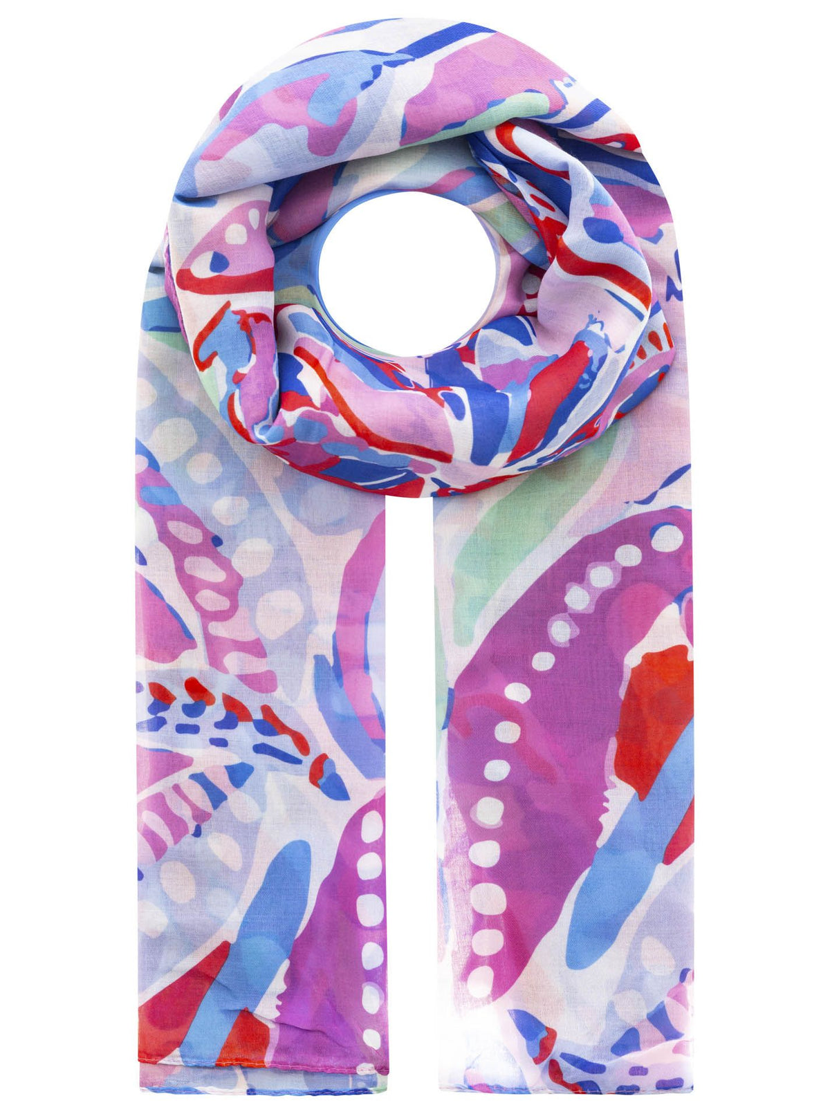 Zwillingsherz - Schal "Flower Paradise" - Blau/Pink