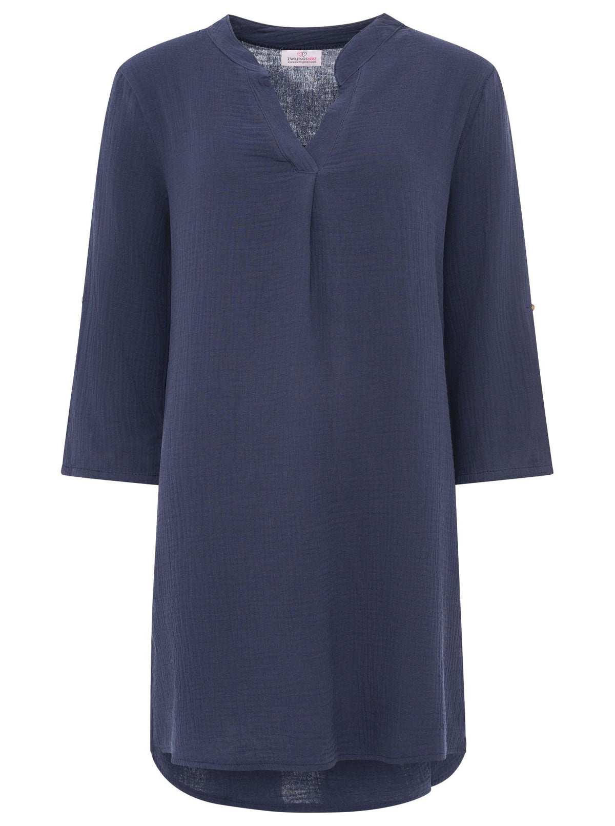 Zwillingsherz - Musselin Tunika/Kleid - Dunkelblau