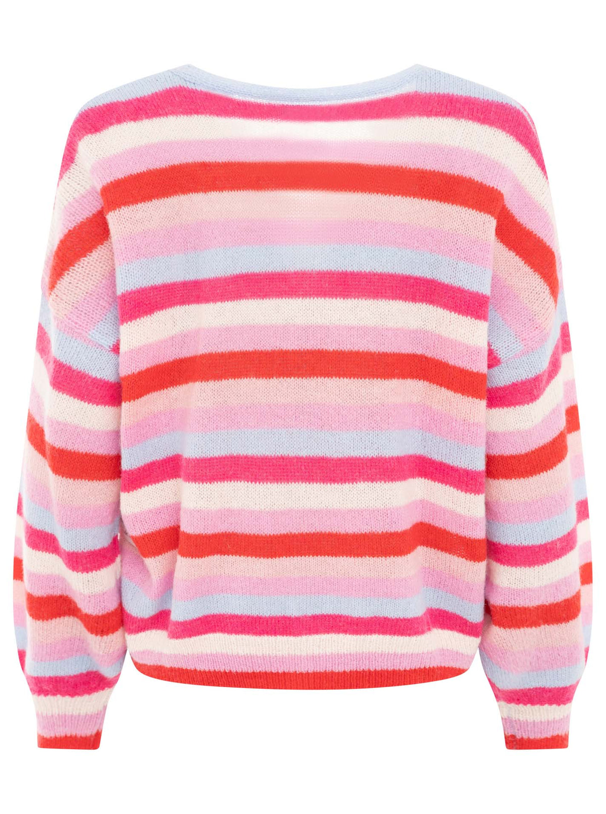 Zwillingsherz - "Cardigan Alpaka Perlmutt Streifen" - Pink/Rosa