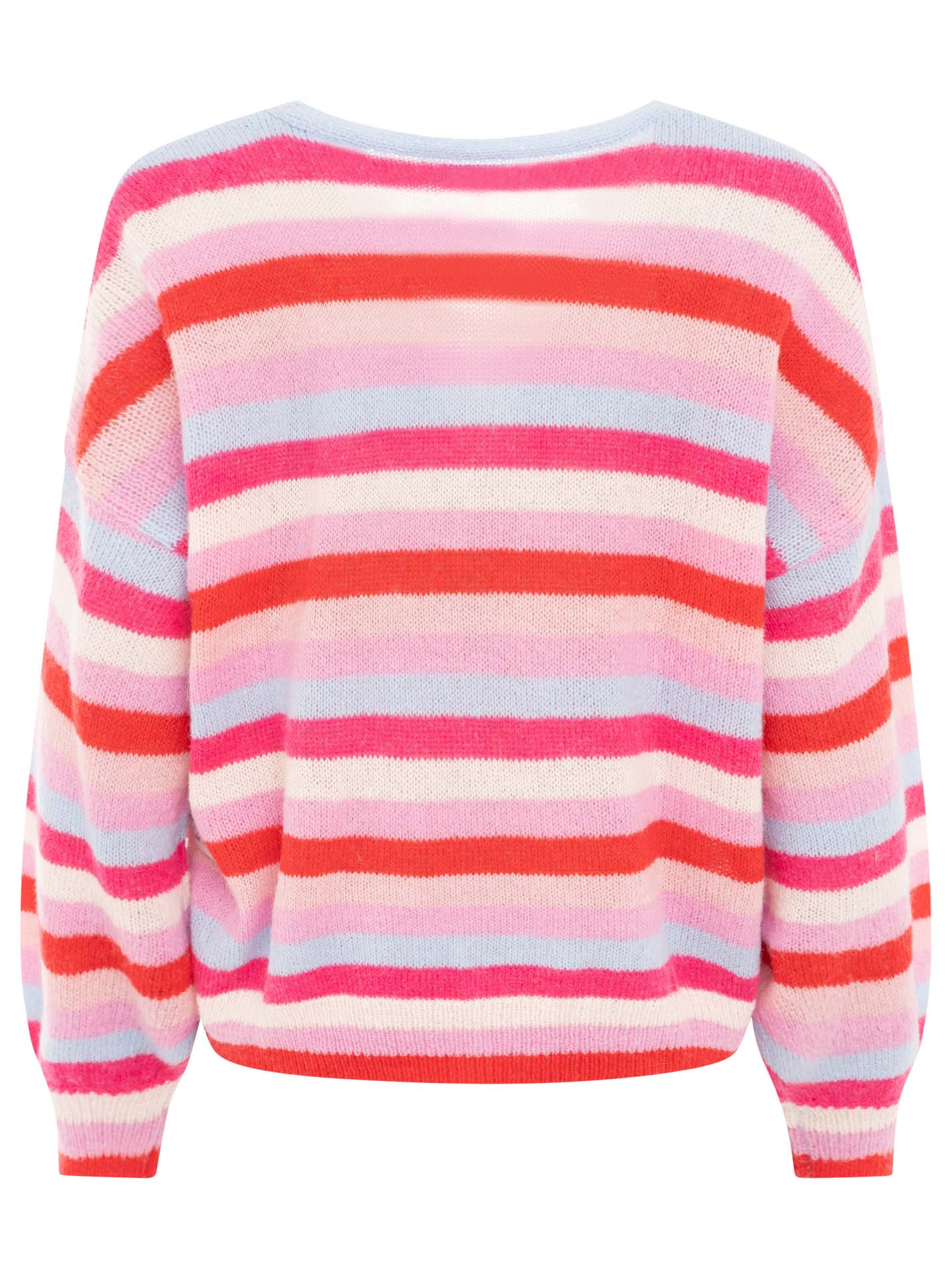 Zwillingsherz - "Cardigan Alpaka Perlmutt Streifen" - Pink/Rosa