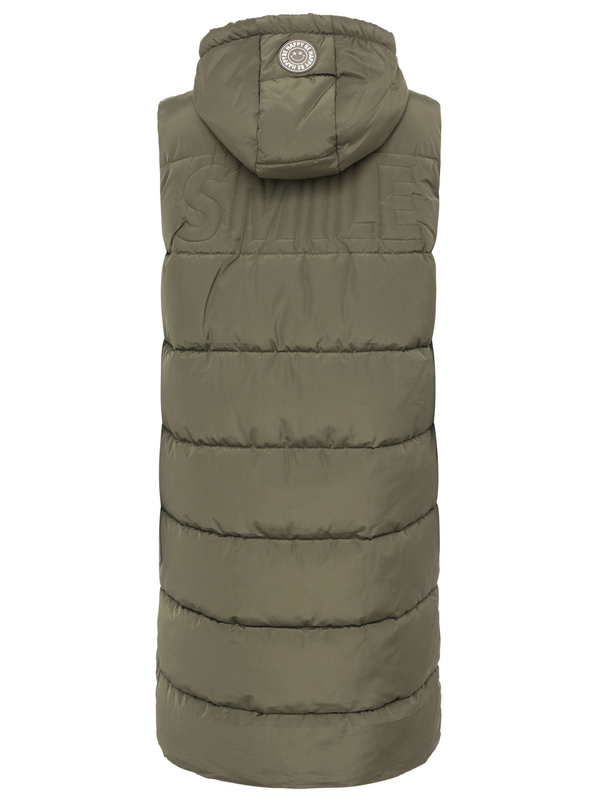 Zwillingsherz Steppweste mit Kapuze (Neu) - Khaki/Pink