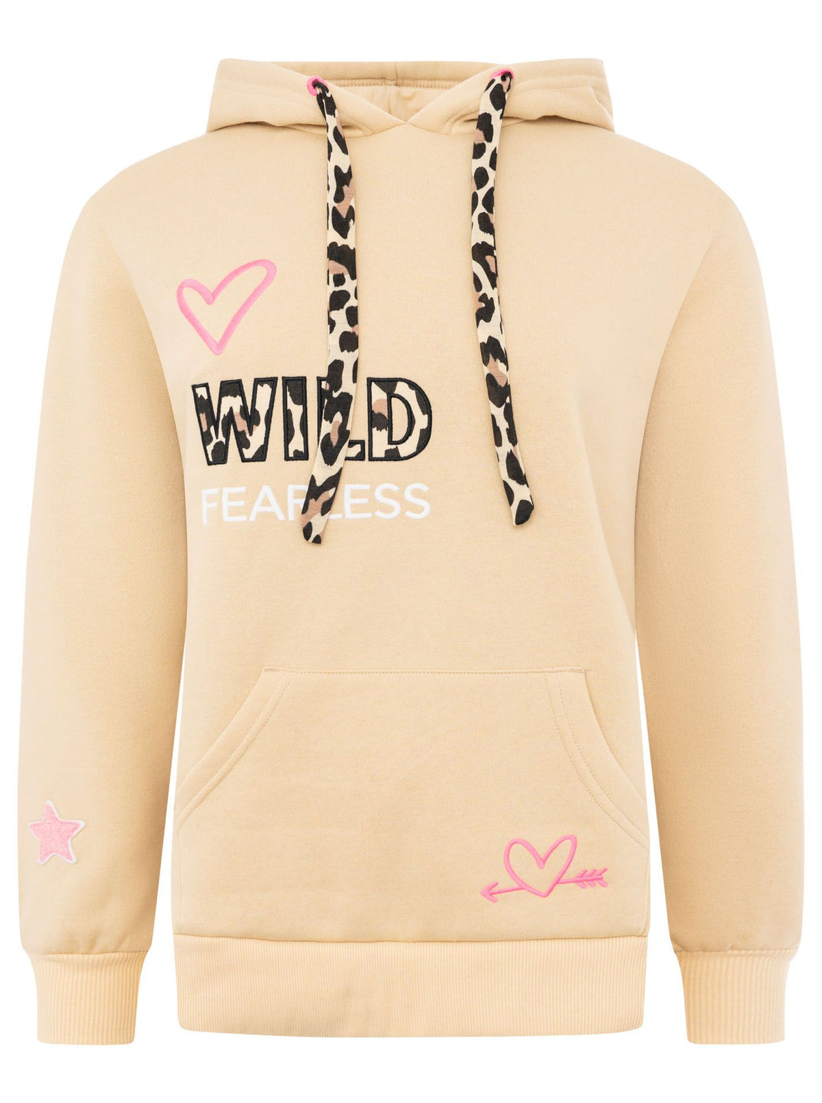 Zwillingsherz - Hoodie "Leo Wild Fearless" - Beige