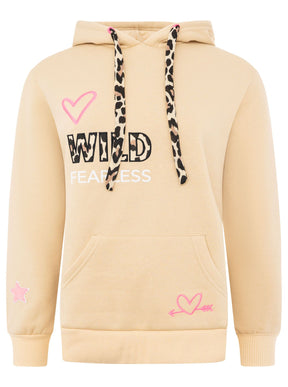 Zwillingsherz - Hoodie "Leo Wild Fearless" - Beige