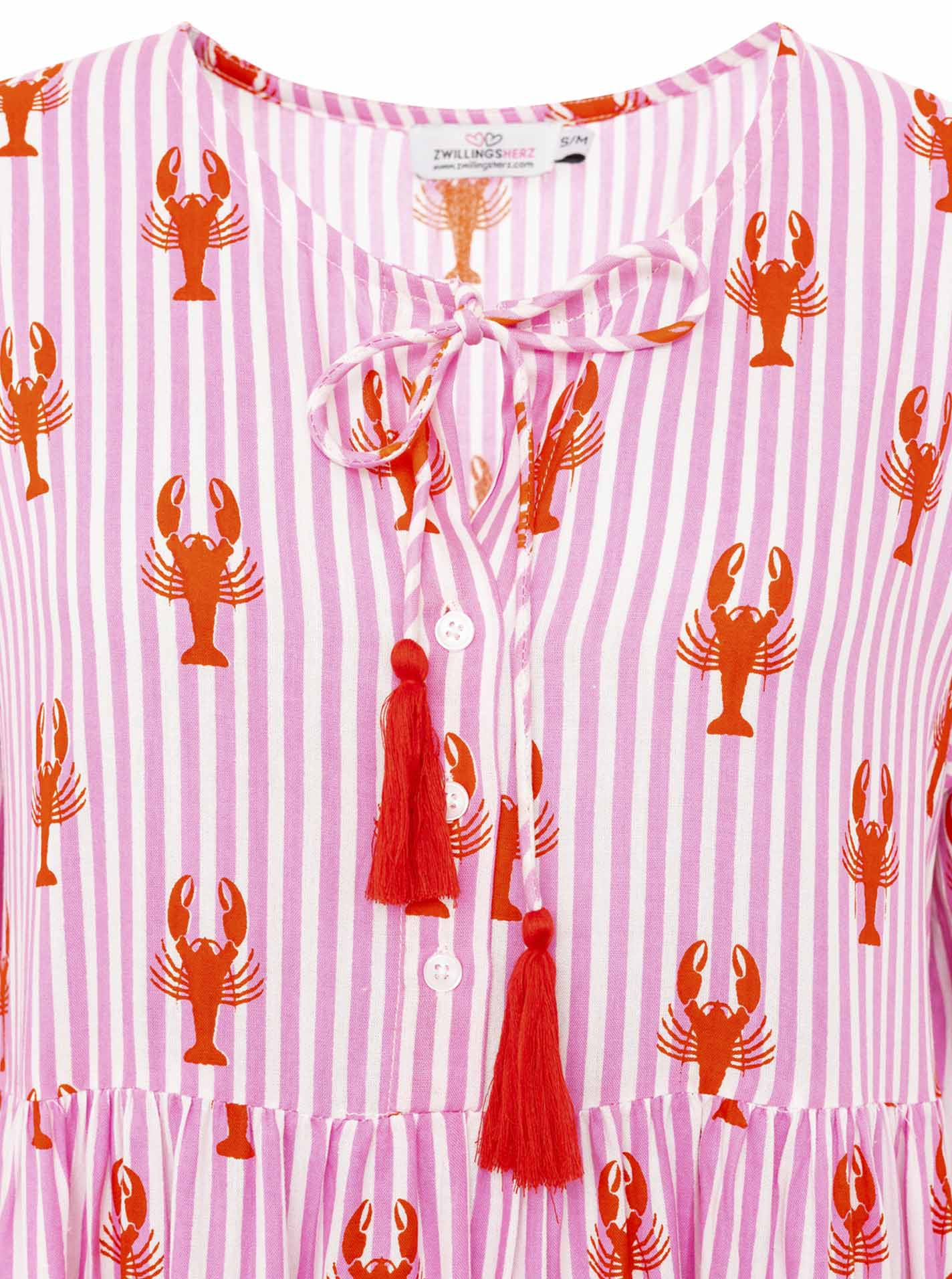 Zwillingsherz - Kleid "Lobsters & Stripes" - Pink