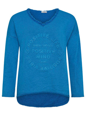 Zwillingsherz -  Sweatshirt "Positive Mind" - Jeansblau