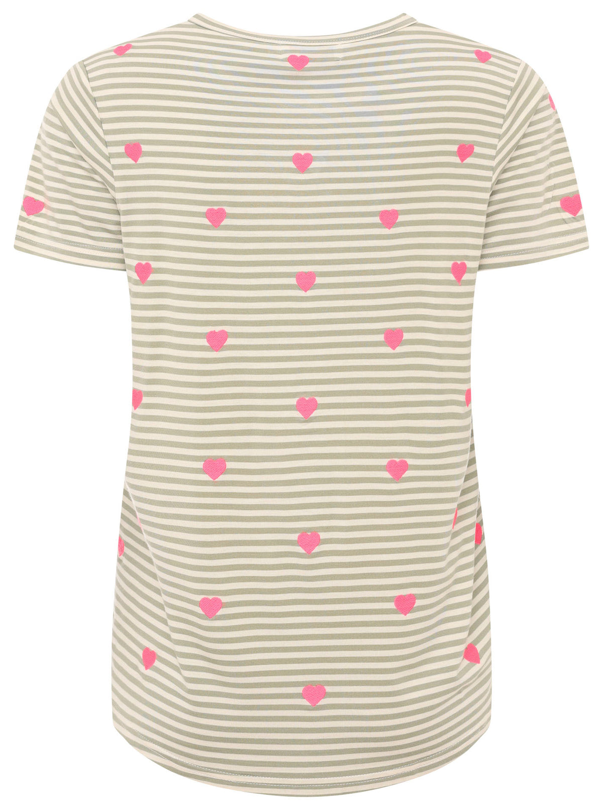 Zwillingsherz - T-Shirt Streifen "Streifen Herzen" - Salbei