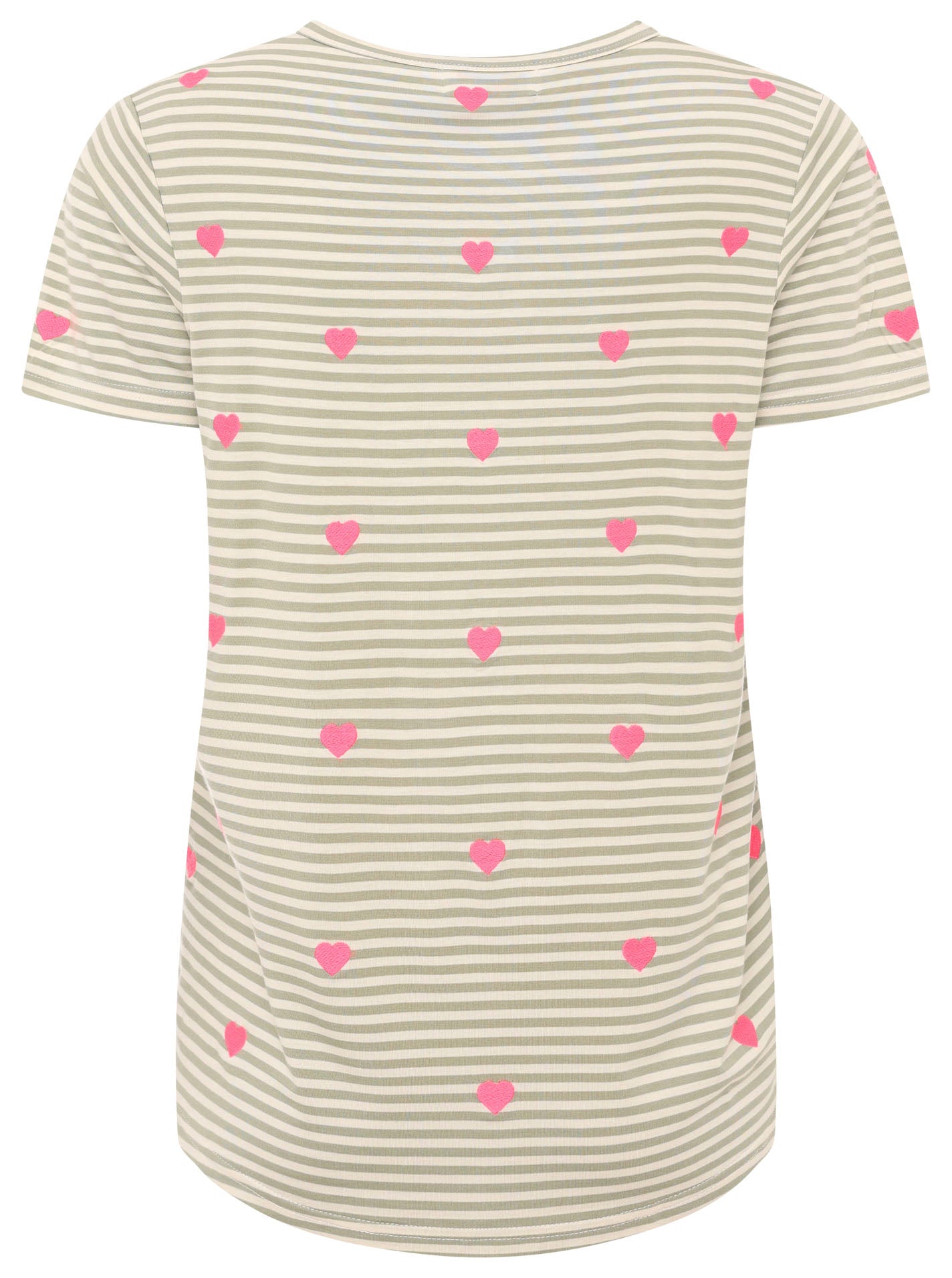 Zwillingsherz - T-Shirt Streifen "Streifen Herzen" - Salbei