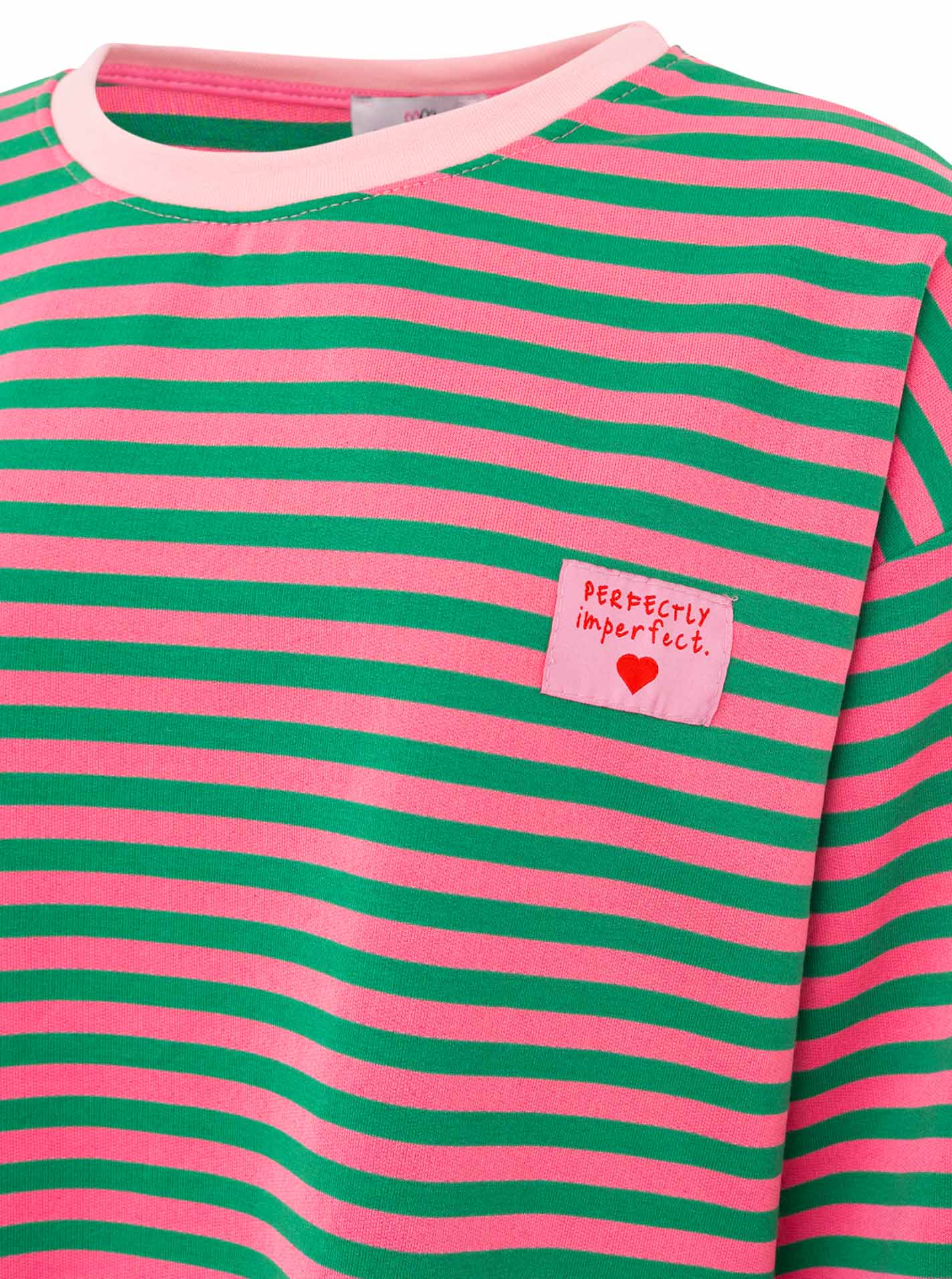 Zwillingsherz - Sweatshirt "Perfectly Imperfect" - Grün/Pink