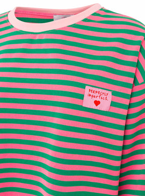 Zwillingsherz - Sweatshirt "Perfectly Imperfect" - Grün/Pink