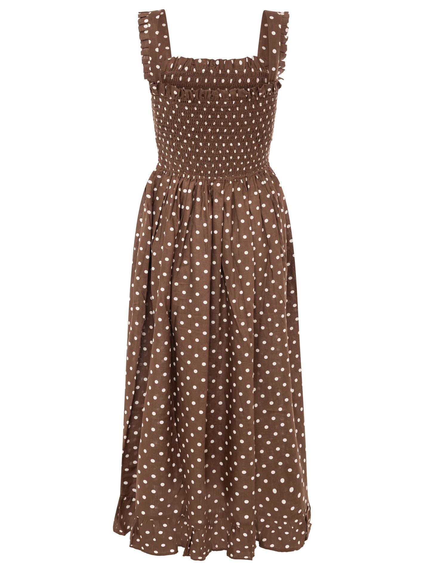 Zwillingsherz - Kleid "Classic Dots" - Braun