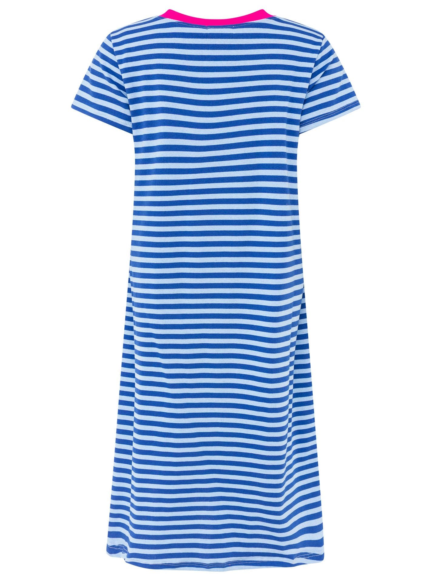 Zwillingsherz - Sweat Kleid "Neon Streifen" - Blau