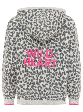 Zwillingsherz - Strick Hoody "Wild Heart" - Grau