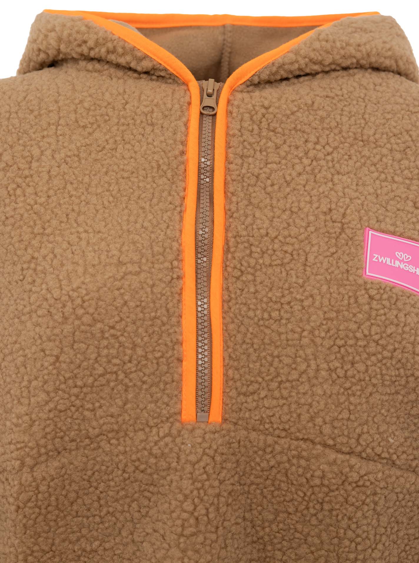 Zwillingsherz - Teddy Hoodie "ZH" - Taupe