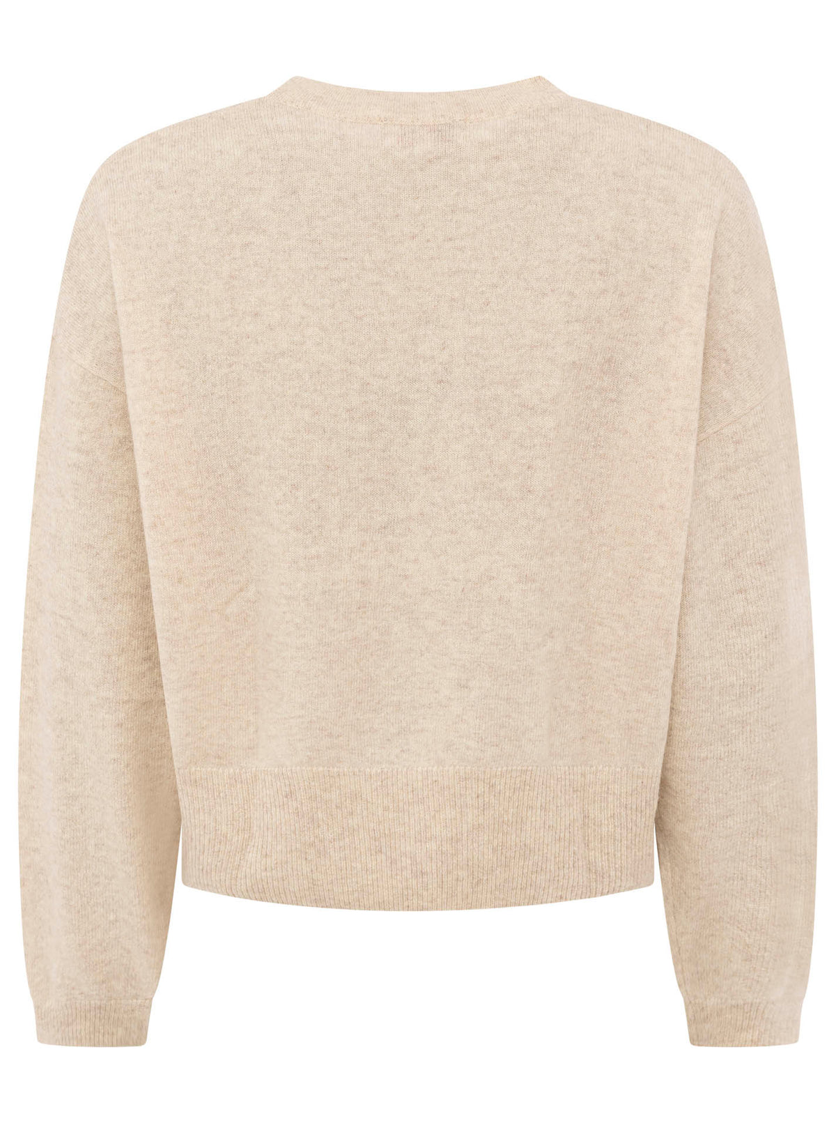 100% Kaschmir Rundhalspullover "Kastig" - Hellbeige