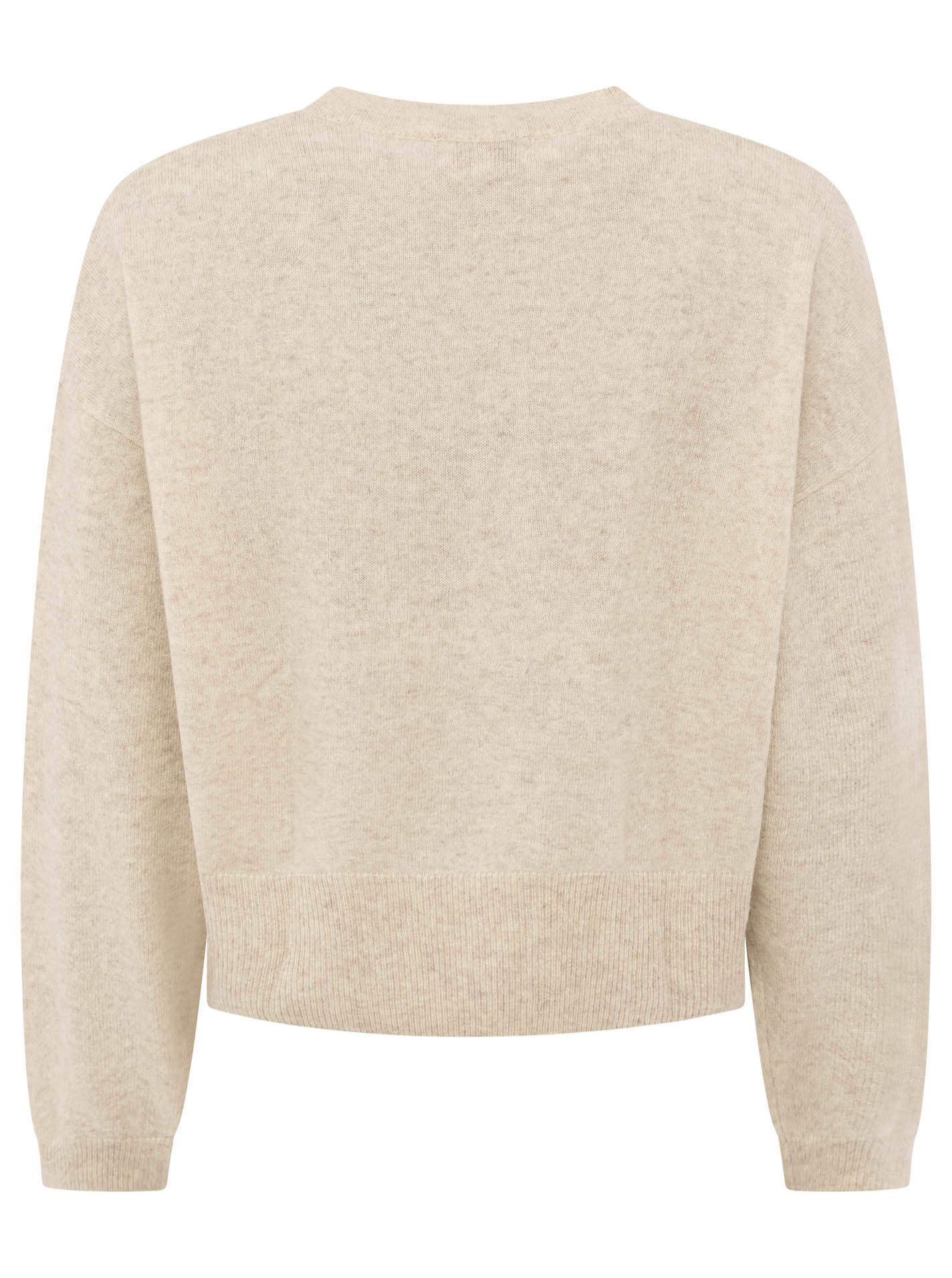 100% Kaschmir Rundhalspullover "Kastig" - Hellbeige