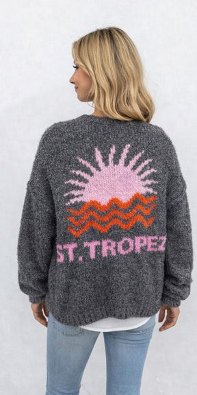 Cardigan "St Tropez" - Made in Italy - Anthrazit