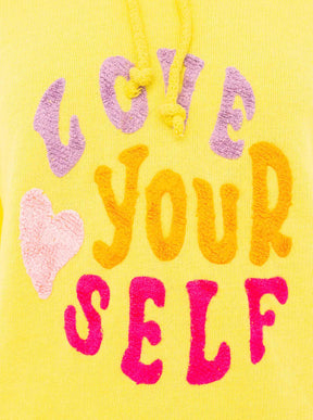 Zwillingsherz - Made in Italy Hoodie "Love Yourself" - Lime/Pink