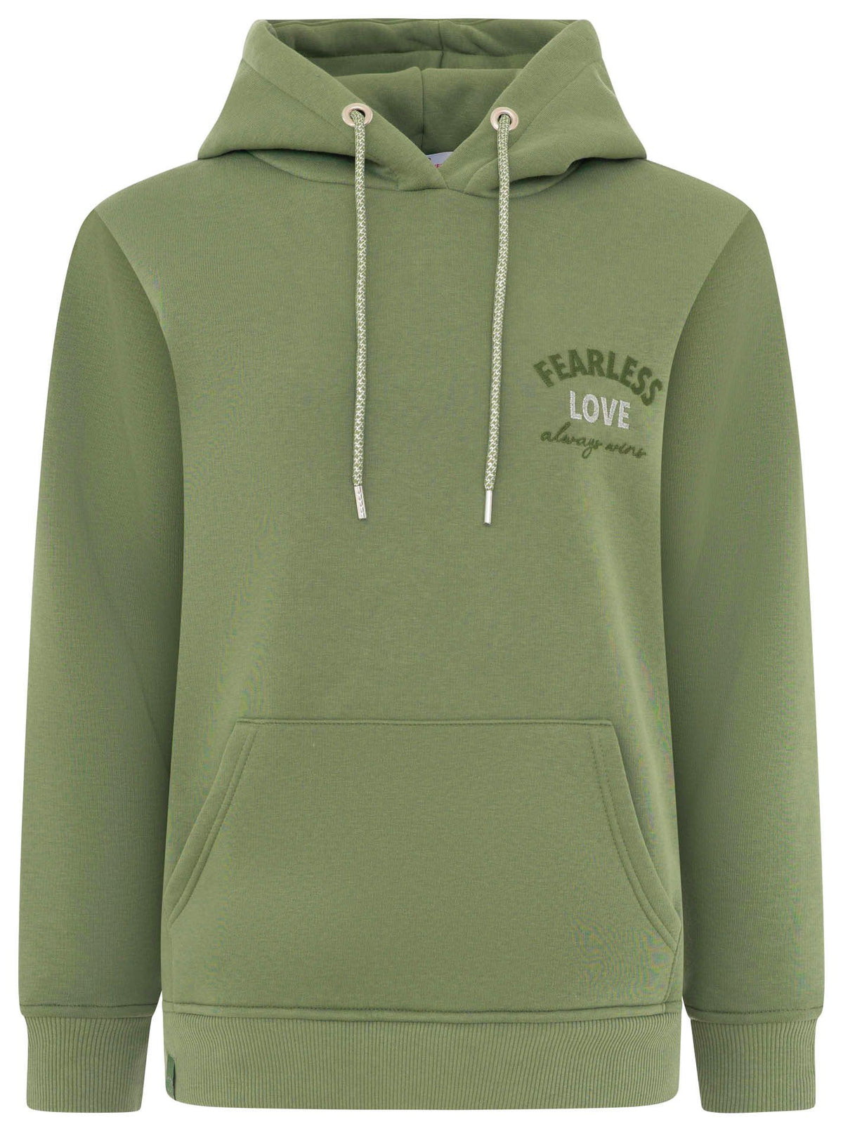 Zwillingsherz - Hoodie mit Pailletten "Love Wins" - Olive