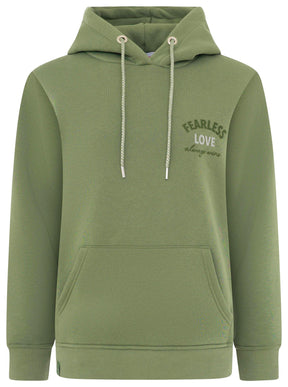 Zwillingsherz - Hoodie mit Pailletten "Love Wins" - Olive