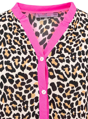 Zwillingsherz - Maxi Kleid Leo Wild Love  - Pink/Orange/Schwarz