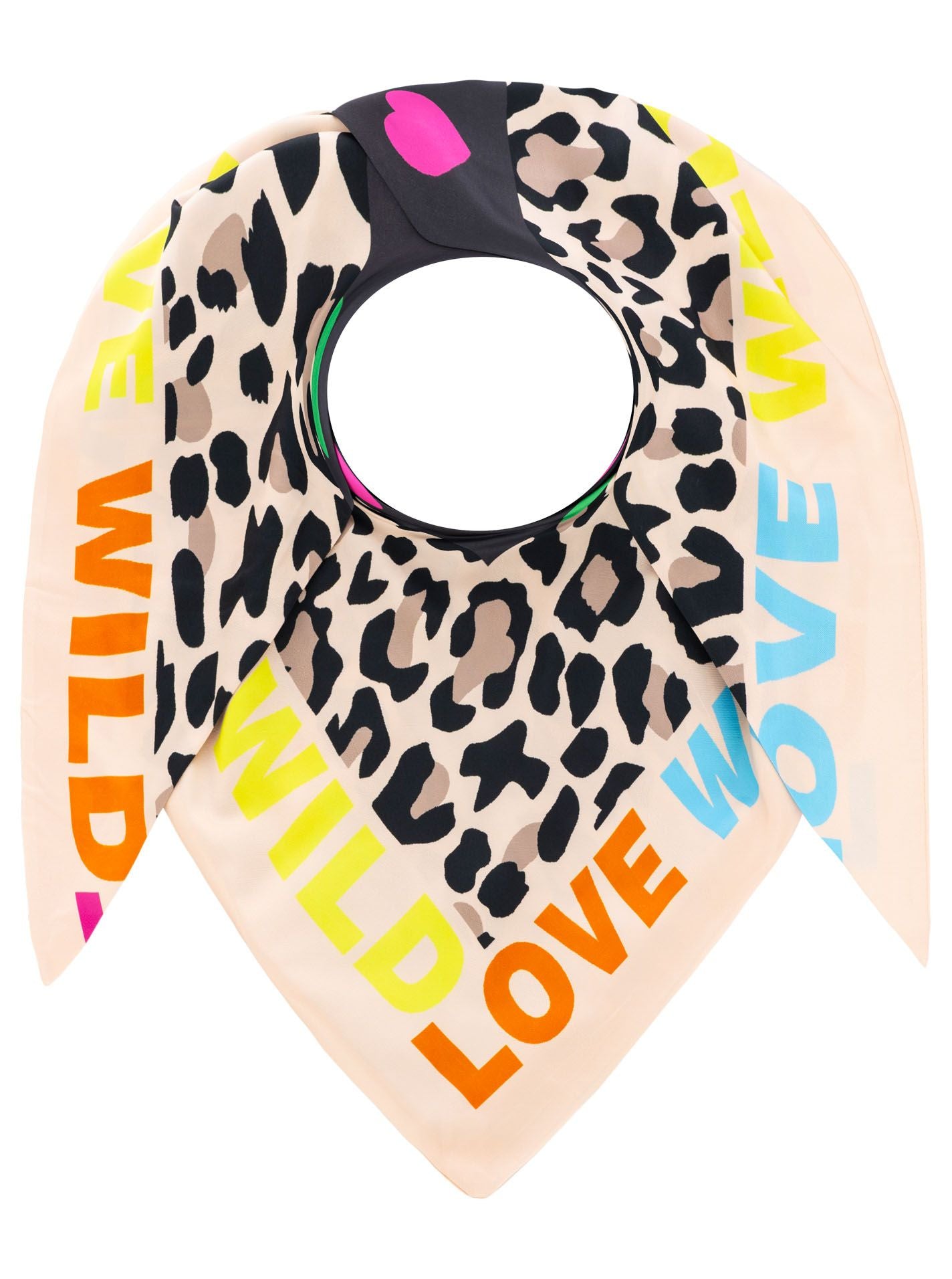 Zwillingsherz - Dreieckstuch "Wild Love" - Beige