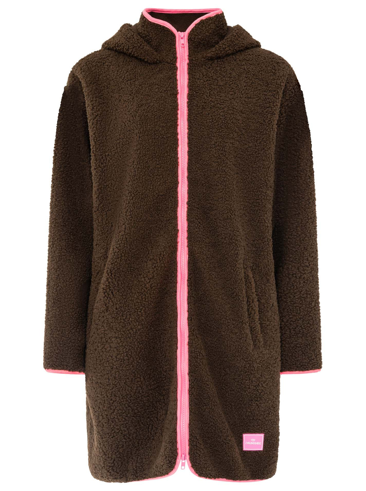 Zwillingsherz - Hoodiemantel Teddy - Braun