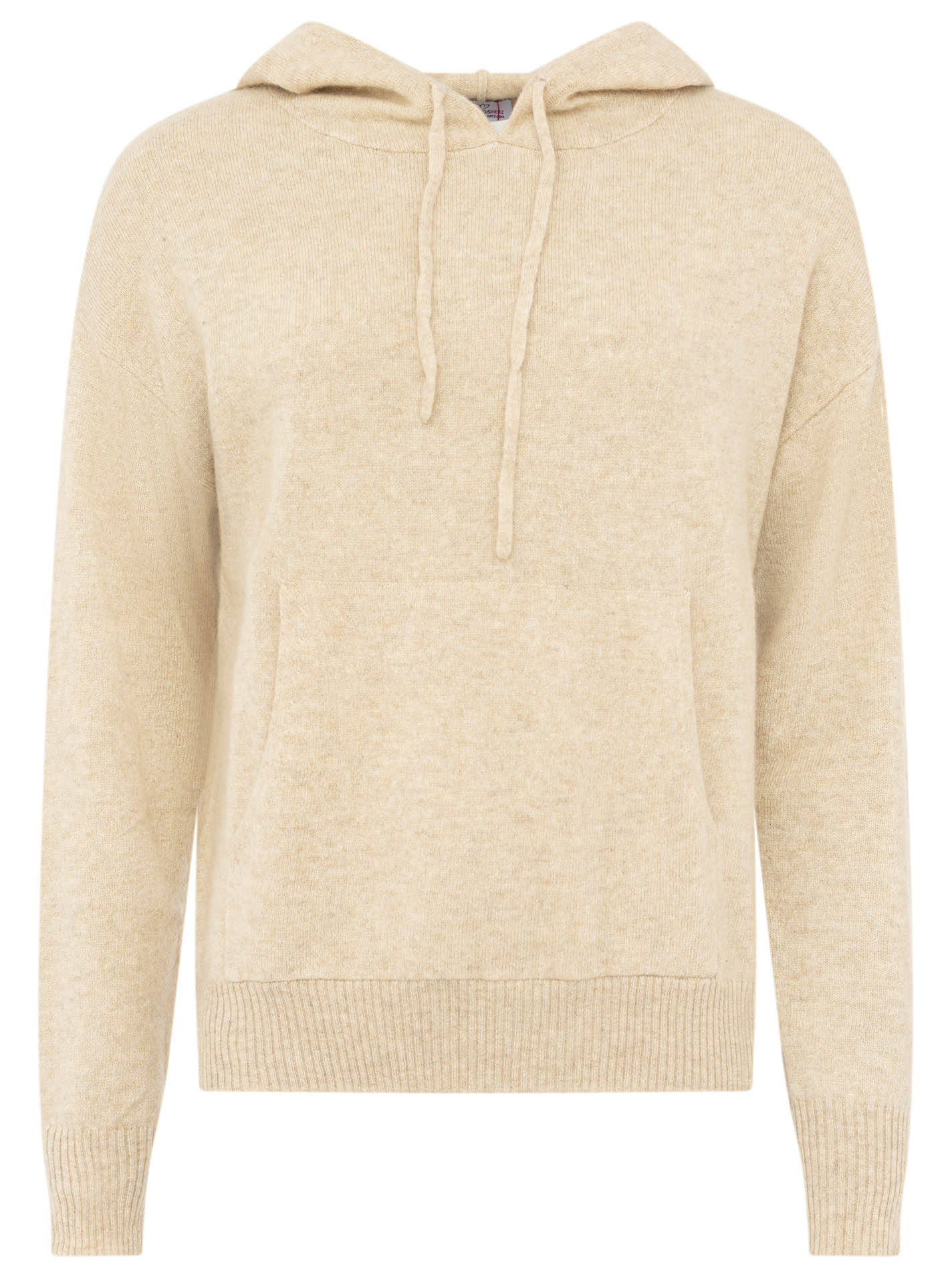 Zwillingsherz 100% Kaschmir Hoodie - Hellbeige