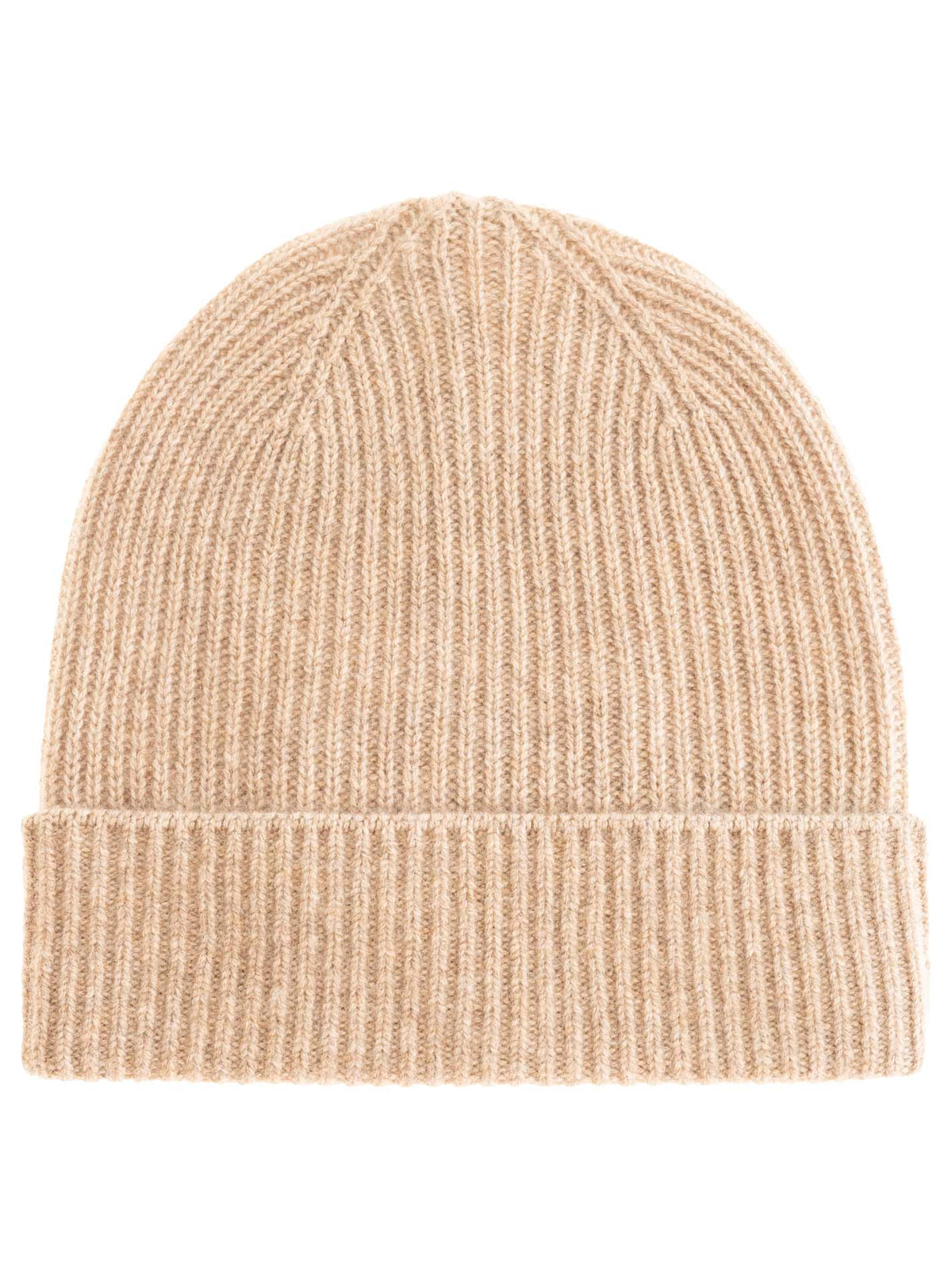 Zwillingsherz - Cashmere Rippstrick Mütze - Beige