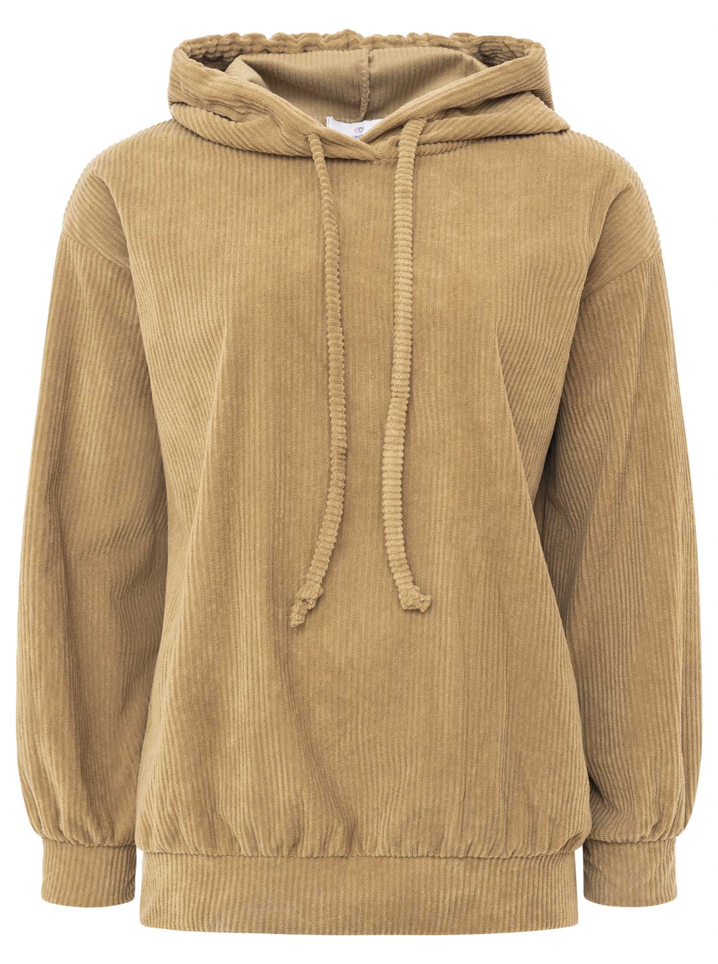 Zwillingsherz - Cord Hoodie - Camel