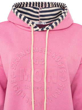 Zwillingsherz Doubleface Hoodie "Moin & Streifen" - Rosa