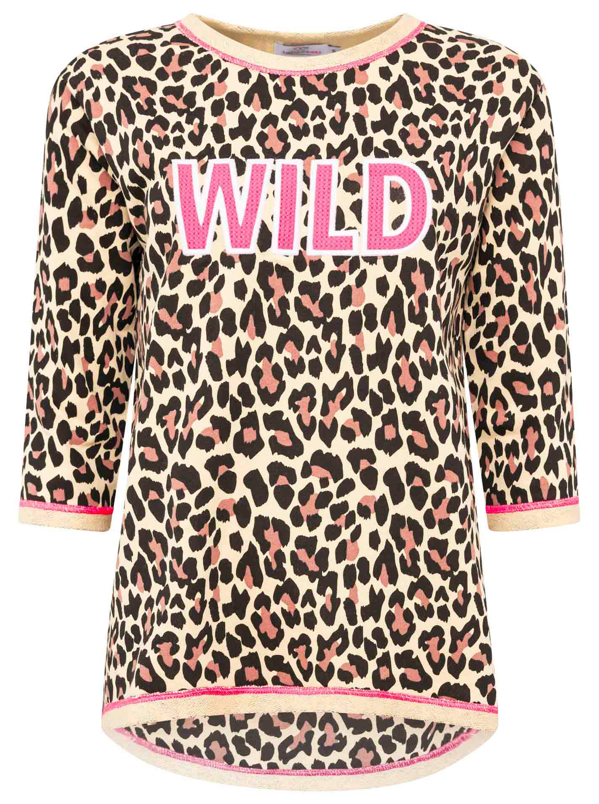 Zwillingsherz -  Sweatshirt "Leo Wild Neu" - Beige/Schwarz/Pink