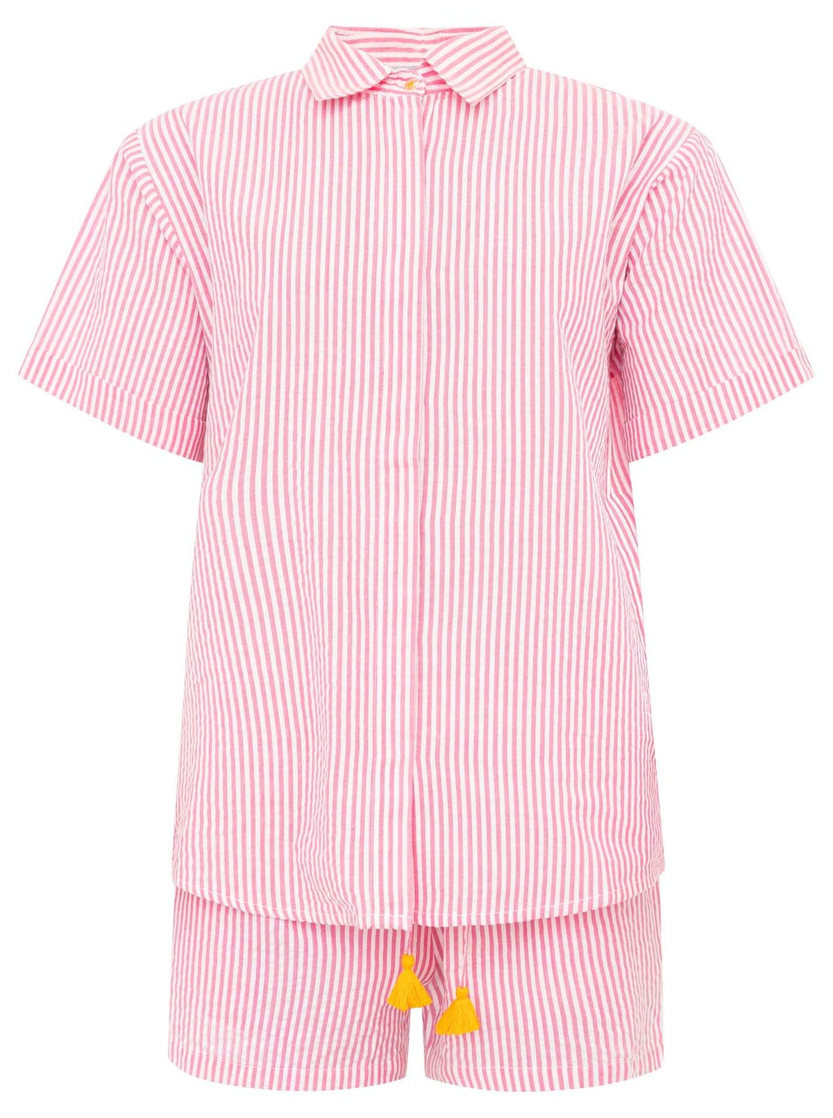 Zwillingsherz - Set kurz (Hemd + Hose) - Streifen Pink/Weiß
