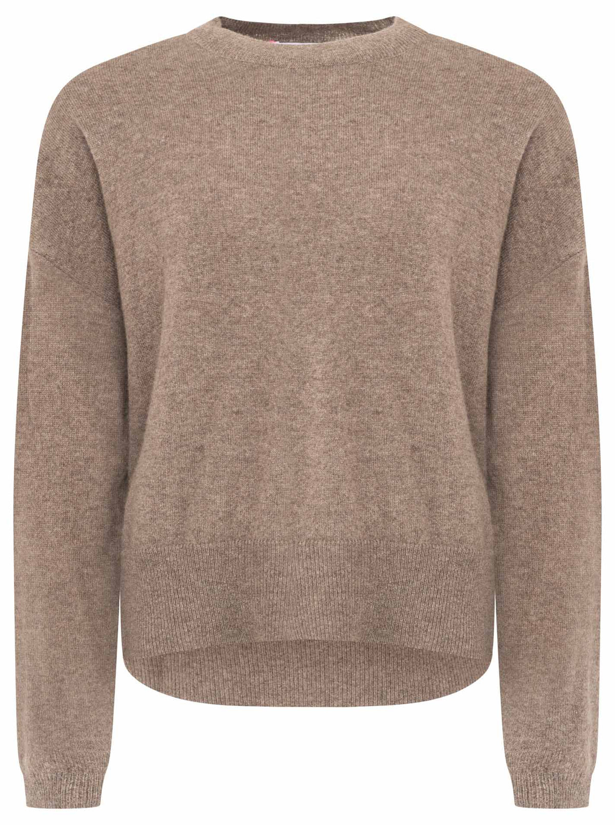 100% Kaschmir Kastiger Rundhalspullover - Taupe