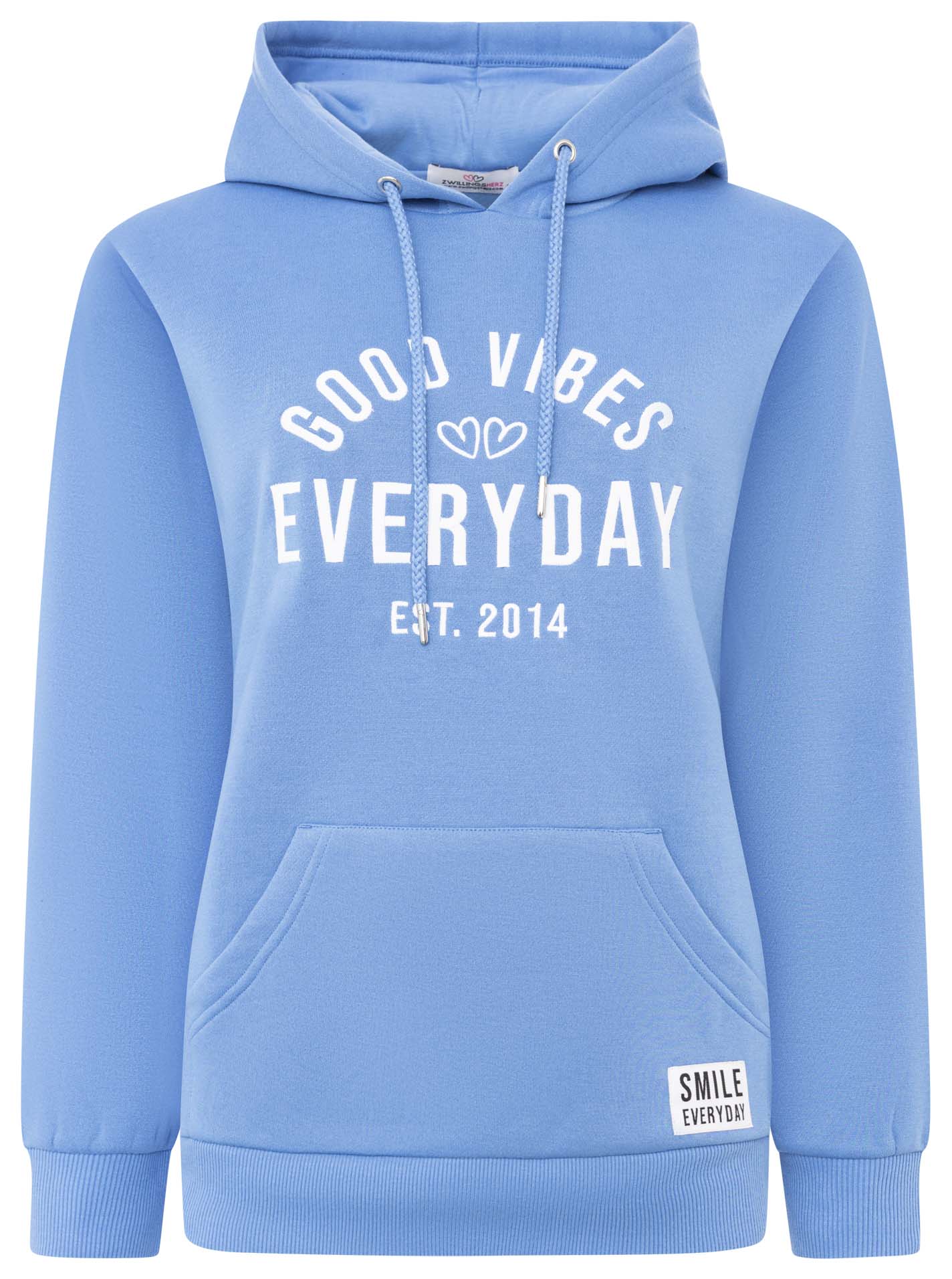 Zwillingsherz - Hoodie "Good Vibes - Mittelblau