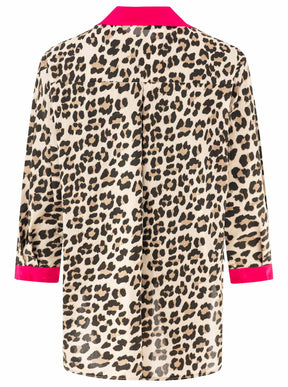Zwillingsherz - Oversize Bluse BW "Leo & Patches" - Pink