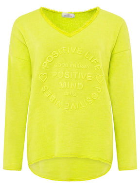 Zwillingsherz -  Sweatshirt "Positive Mind" - Lime