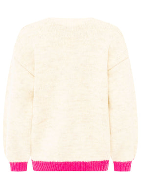 Zwillingsherz Pullover Wollmix Smile More - Hellbeige