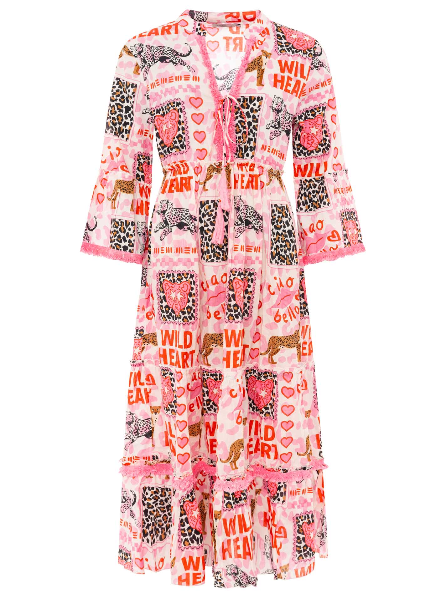 Zwillingsherz - Maxikleid "Wild Heart" - Rosa