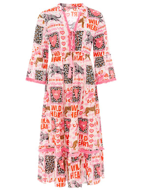 Zwillingsherz - Maxikleid "Wild Heart" - Rosa