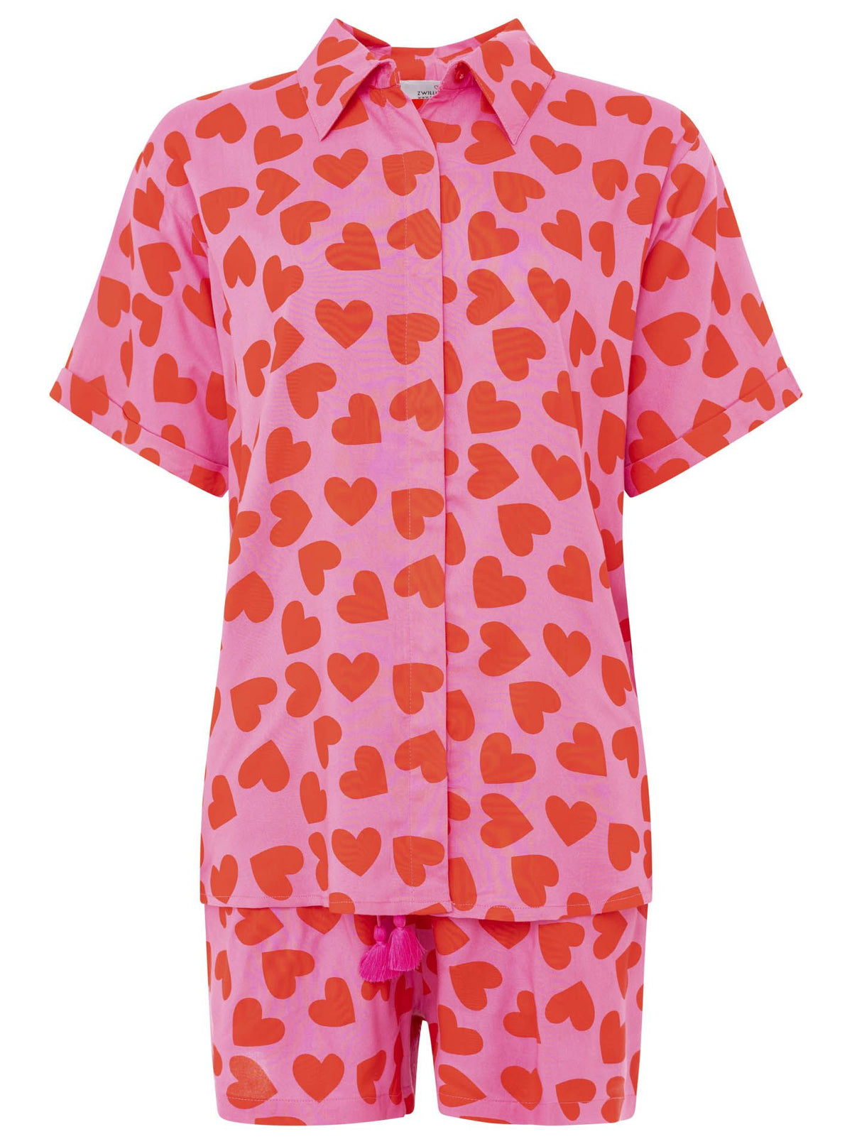 Zwillingsherz - Set kurz Herzen (Hemd + Hose) - Rot/Pink