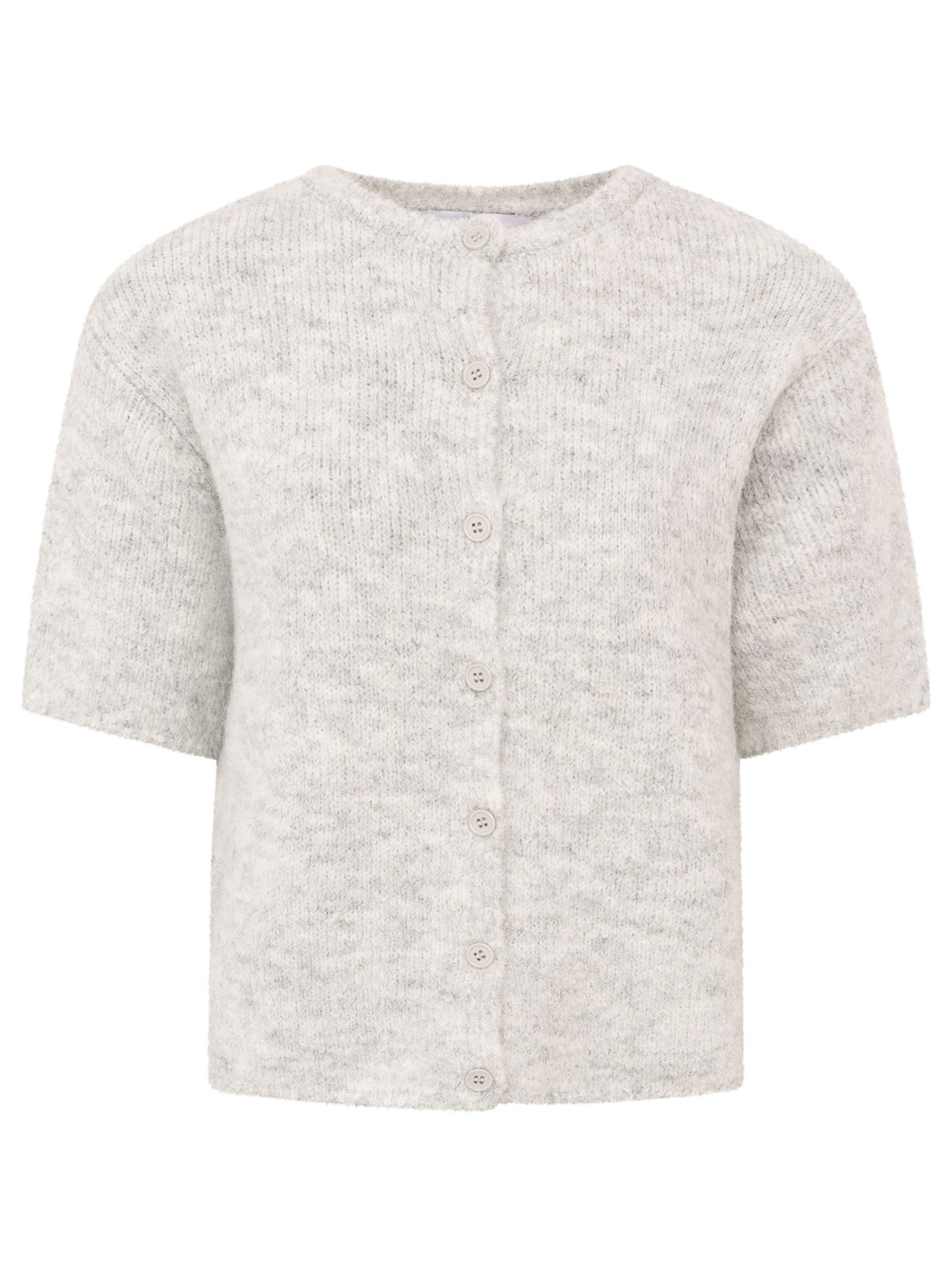 Zwillingsherz - Kurzarm Cardigan Cozy - Hellgrau