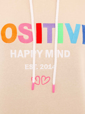 Zwillingsherz - Hoodie "Positive Happy Mind" - Beige (Neu)