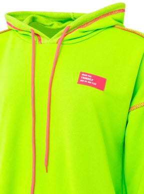 Zwillingsherz Hoodie "Neon Streifen" - Grün