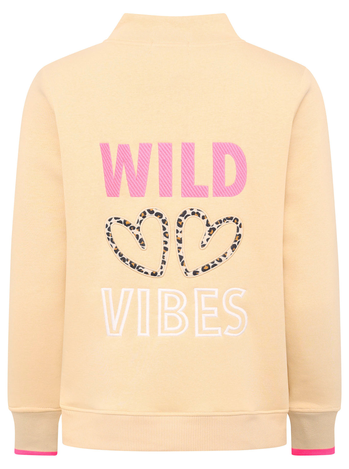 Zwillingsherz - Troyer Sweat Zipper "Leo Wild Vibes" - Beige