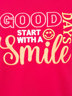 Zwillingsherz -  Sweatshirt "Good Days Smile" - Rot/Magenta