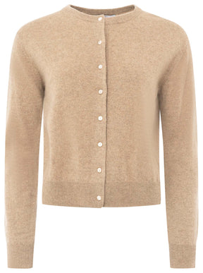 Zwillingsherz Kaschmir Strickjacke Perlmutt (100% Cashmere) - Mittelbeige
