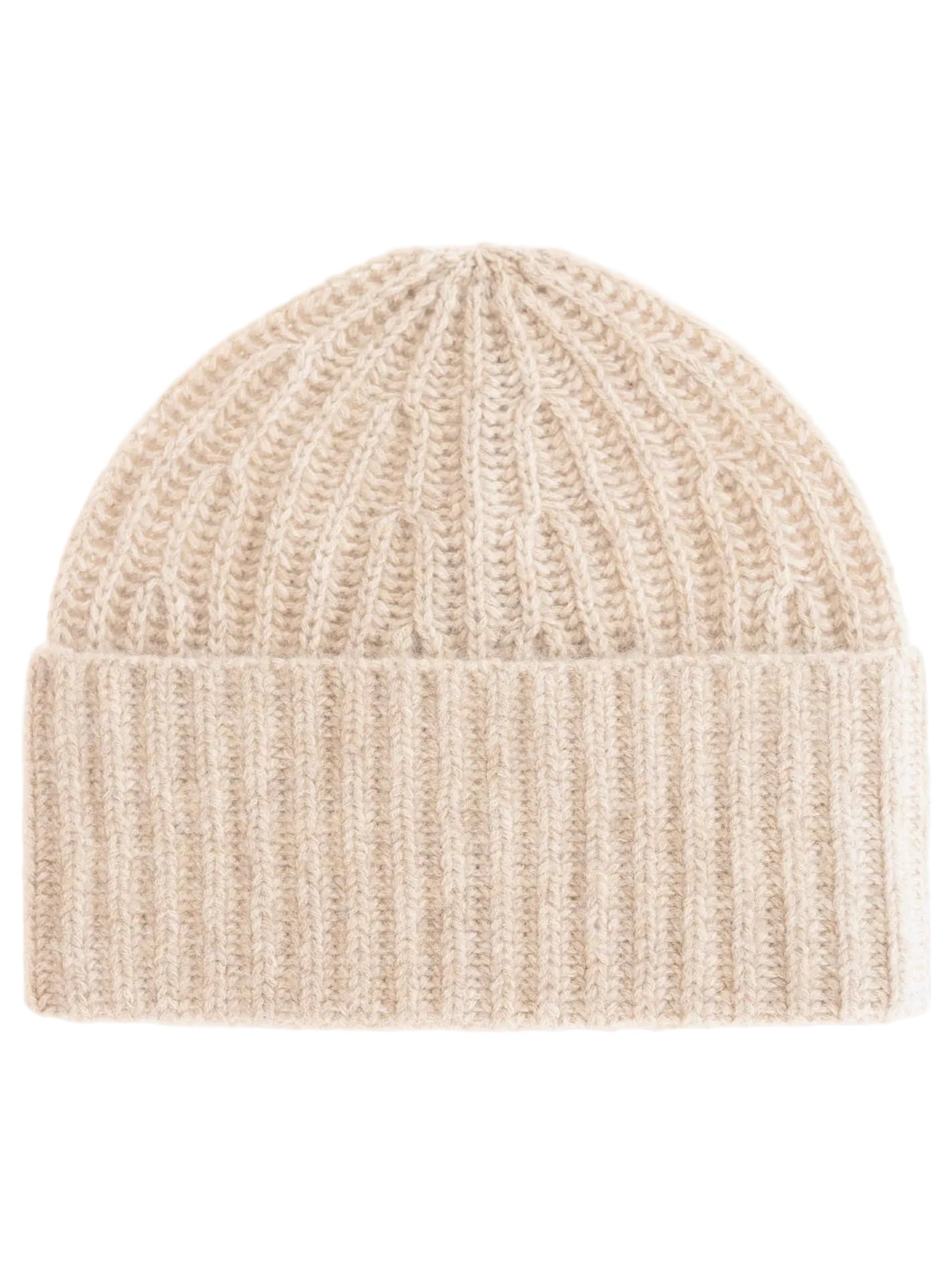 Zwillingsherz - Kaschmir Mütze "Grobstrick" (100% Cashmere) - Hellbeige