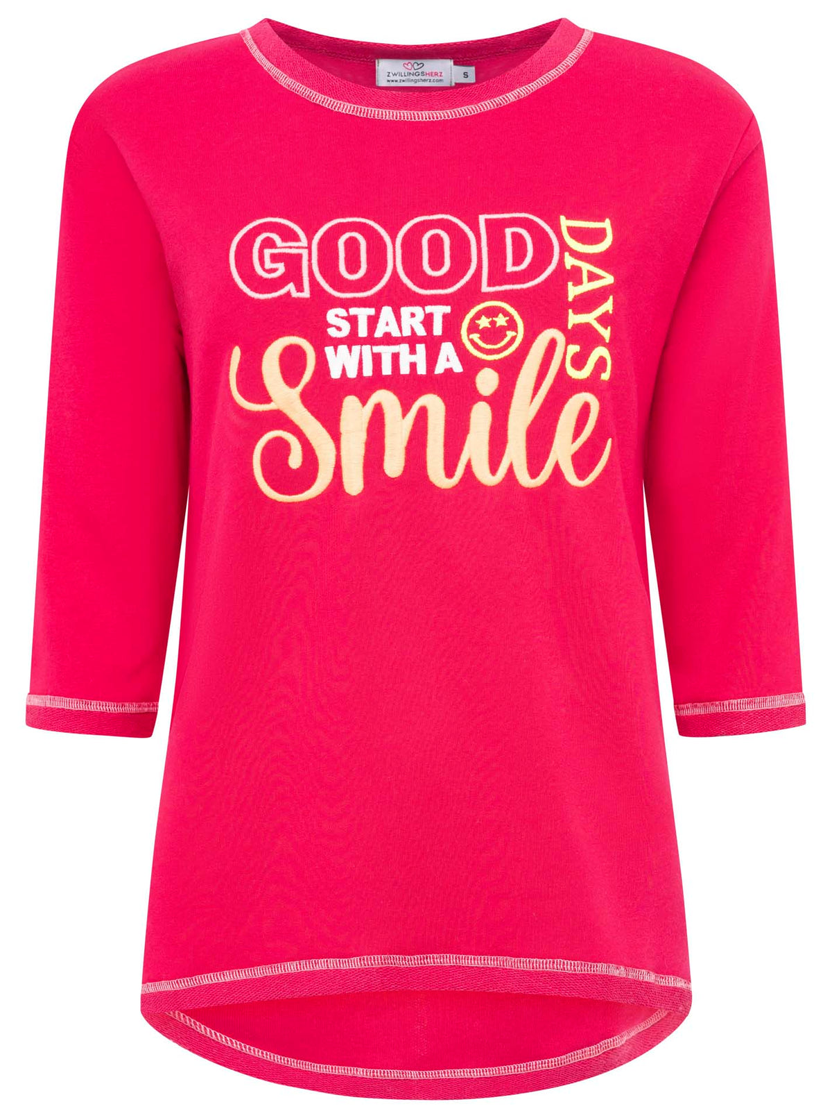 Zwillingsherz -  Sweatshirt "Good Days Smile" - Rot/Magenta