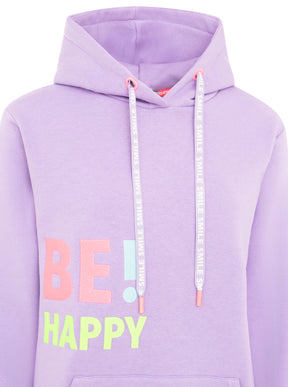 Zwillingsherz - Hoodie "Be Happy" - Flieder